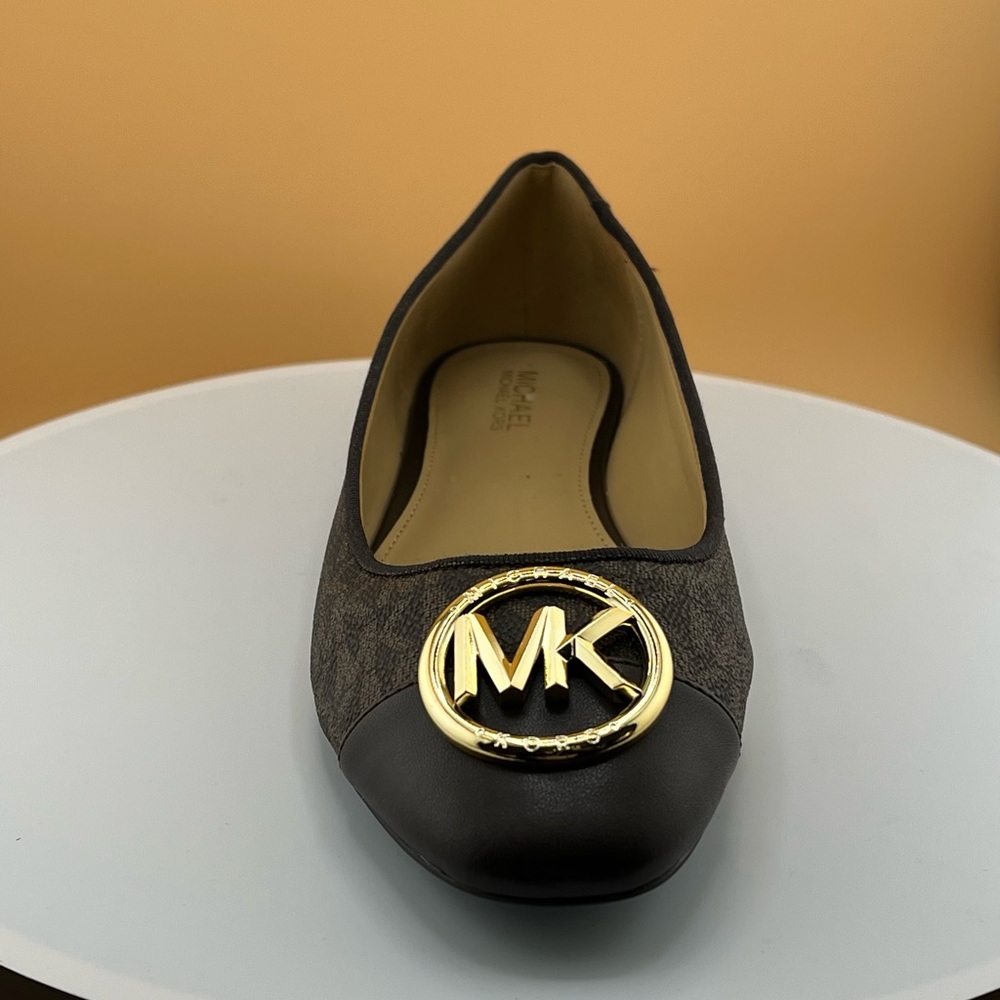 Michael Kors Brown & Gold Logo Ballet Flats - Women - Picture 5 of 10